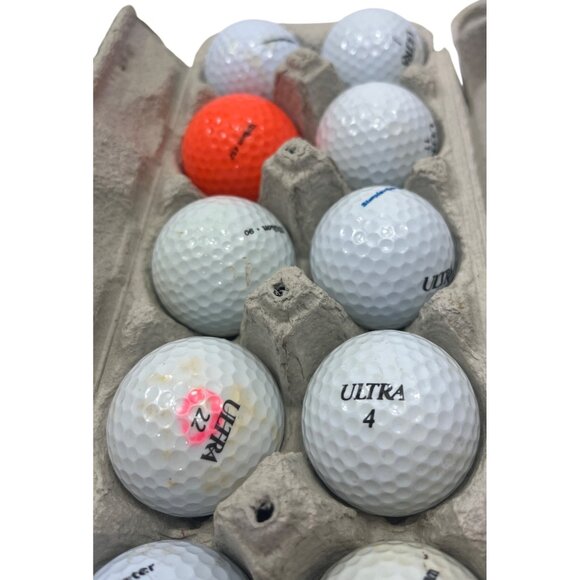 12 Pre-Owned Golf Balls Ultra Assorted With Bright Orange Ball Included 105e - Picture 3 of 3